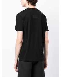 T-shirt à col rond imprimé noir Ea7 Emporio Armani