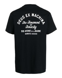 T-shirt à col rond imprimé noir Deus Ex Machina