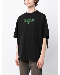 T-shirt à col rond imprimé noir The Salvages