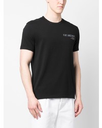 T-shirt à col rond imprimé noir Fay
