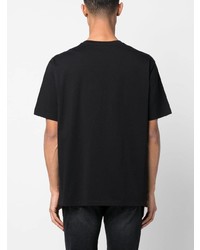 T-shirt à col rond imprimé noir Balmain