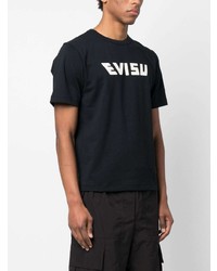 T-shirt à col rond imprimé noir Evisu