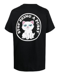 T-shirt à col rond imprimé noir RIPNDIP