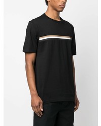 T-shirt à col rond imprimé noir BOSS