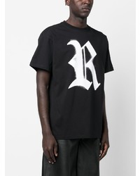 T-shirt à col rond imprimé noir Raf Simons