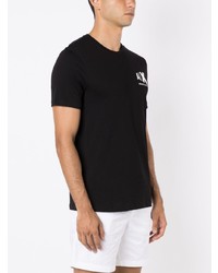 T-shirt à col rond imprimé noir Armani Exchange