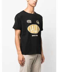 T-shirt à col rond imprimé noir Bally