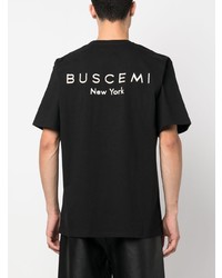 T-shirt à col rond imprimé noir Buscemi