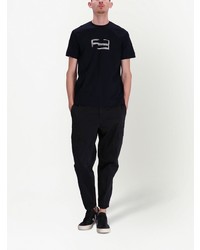 T-shirt à col rond imprimé noir Emporio Armani