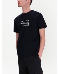 T-shirt à col rond imprimé noir Emporio Armani