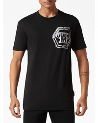 T-shirt à col rond imprimé noir Philipp Plein