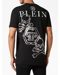 T-shirt à col rond imprimé noir Philipp Plein