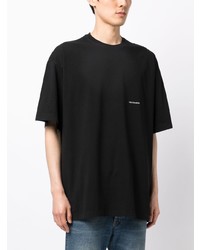 T-shirt à col rond imprimé noir Trussardi