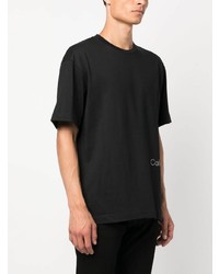 T-shirt à col rond imprimé noir Calvin Klein