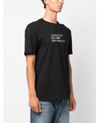 T-shirt à col rond imprimé noir Calvin Klein