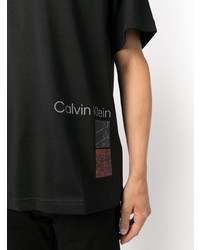 T-shirt à col rond imprimé noir Calvin Klein