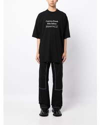 T-shirt à col rond imprimé noir Vetements