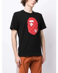 T-shirt à col rond imprimé noir A Bathing Ape