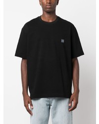 T-shirt à col rond imprimé noir Solid Homme
