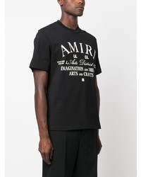 T-shirt à col rond imprimé noir Amiri