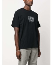 T-shirt à col rond imprimé noir Stone Island