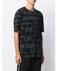 T-shirt à col rond imprimé noir Love Moschino