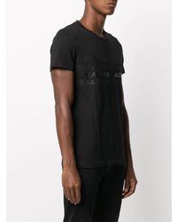 T-shirt à col rond imprimé noir Balmain