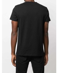 T-shirt à col rond imprimé noir Balmain