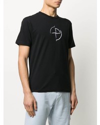 T-shirt à col rond imprimé noir Stone Island