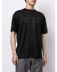 T-shirt à col rond imprimé noir Emporio Armani