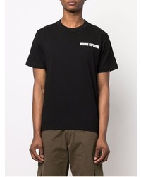 T-shirt à col rond imprimé noir Sacai