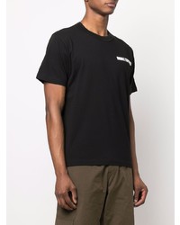 T-shirt à col rond imprimé noir Sacai