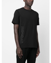 T-shirt à col rond imprimé noir Moncler