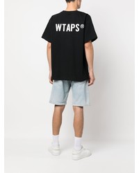 T-shirt à col rond imprimé noir WTAPS