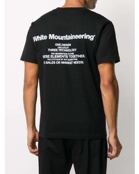 T-shirt à col rond imprimé noir White Mountaineering