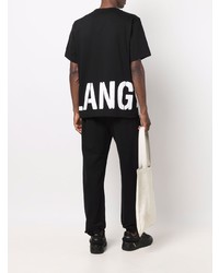 T-shirt à col rond imprimé noir Helmut Lang