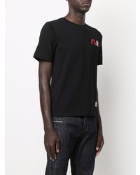 T-shirt à col rond imprimé noir Evisu