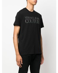 T-shirt à col rond imprimé noir VERSACE JEANS COUTURE