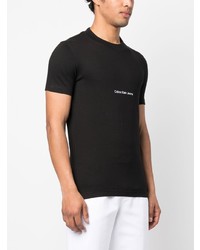 T-shirt à col rond imprimé noir Calvin Klein