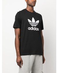 T-shirt à col rond imprimé noir adidas