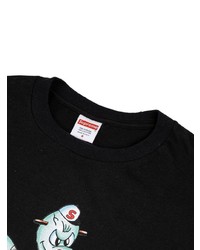 T-shirt à col rond imprimé noir Supreme