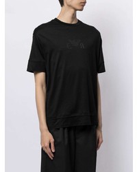 T-shirt à col rond imprimé noir Emporio Armani