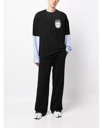 T-shirt à col rond imprimé noir MSGM