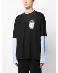 T-shirt à col rond imprimé noir MSGM