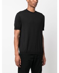 T-shirt à col rond imprimé noir Emporio Armani