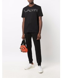 T-shirt à col rond imprimé noir Calvin Klein