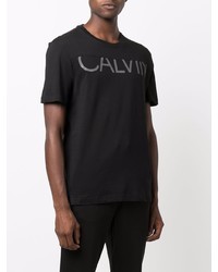 T-shirt à col rond imprimé noir Calvin Klein