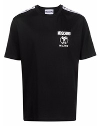 T-shirt à col rond imprimé noir Moschino