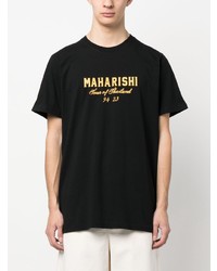 T-shirt à col rond imprimé noir Maharishi