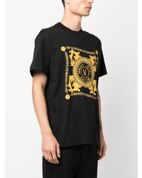 T-shirt à col rond imprimé noir VERSACE JEANS COUTURE